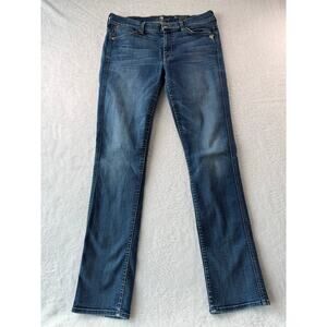 7 For All Mankind Women Jeans Size 31 The Modern Straight Whiskered Medium Wash